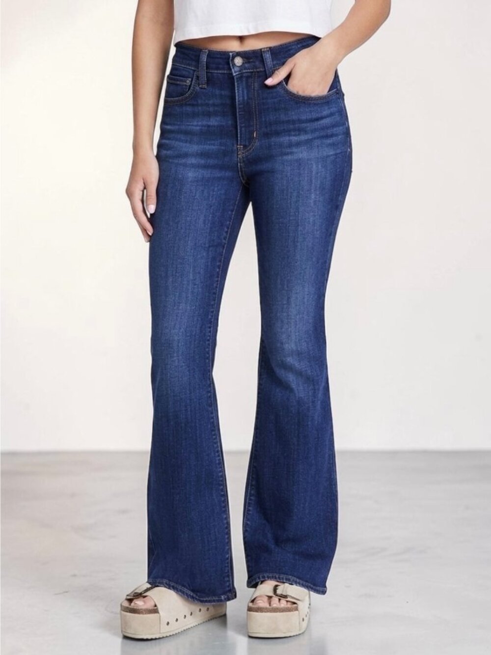 Levi’s 726 Flare Leg Jeans High Rise Dark Wash Sz 27 Indie CBK Western